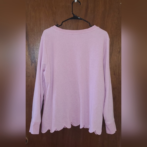 Talbots Pink Scalloped Hem Top - Picture 3 of 3